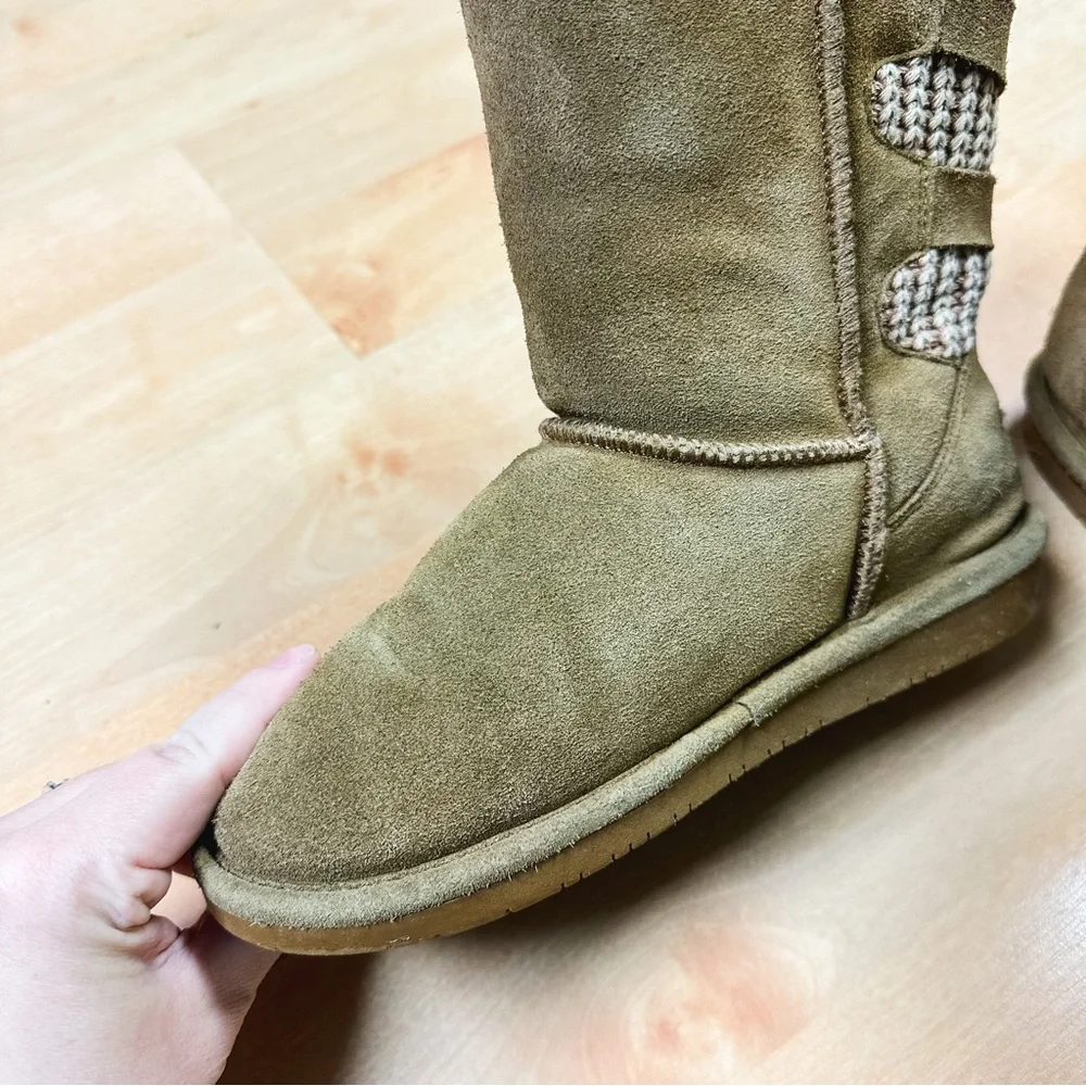 Bearpaw Hickory Boshie Youth Faux Fur Mid-Calf Casual Boots Girls Size 4